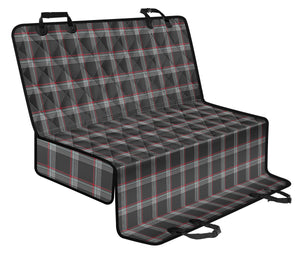Custom Gray Red Plaid Back Seat Cover For Pets