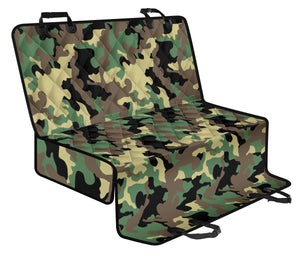 Camouflage Back Seat Protector Cover For Pets Green, Black and Beige