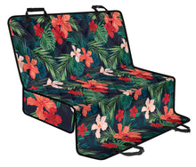 Load image into Gallery viewer, Tropical Flowers in Red and Coral Colored Pattern Pet Back Bench Seat Cover
