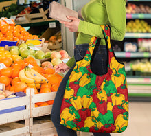 Load image into Gallery viewer, Bell Pepper Colorful Pattern Grocery Shopping Bags Pack of 3
