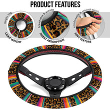 Load image into Gallery viewer, Leopard Print With Serape Pattern Steering Wheel Cover
