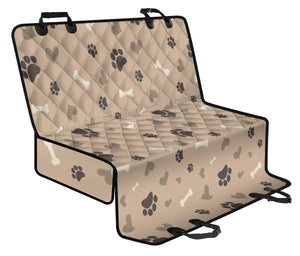 Brown Dog Love Pattern Back Seat Cover For Pets