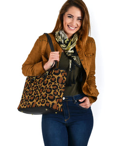Leopard Print Vegan Leather Tote Bags