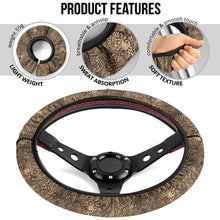 Load image into Gallery viewer, Faux Tooled Leather Steering Wheel Cover
