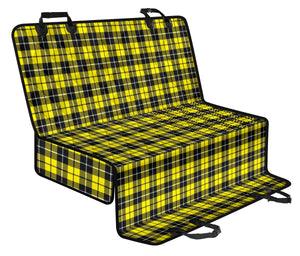 Yellow Black and White Plaid Back Seat Cover Pet Hammock