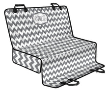 Load image into Gallery viewer, Charlie Pet Seat Cover Gray and White Chevron Back Bench Protector
