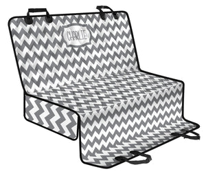 Charlie Pet Seat Cover Gray and White Chevron Back Bench Protector