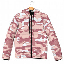 Load image into Gallery viewer, Women&#39;s Rose Gold Camo Puffer Jacker Camouflage Hooded Coat
