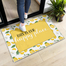 Load image into Gallery viewer, This Is Our Happy Place Lemon Pattern Welcome Mats
