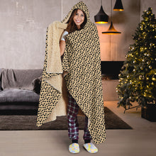 Load image into Gallery viewer, Tan Cheetah Print Hooded Blanket With Sherpa Lining Animal Pattern
