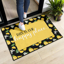 Load image into Gallery viewer, This Is Our Happy Place Lemon Pattern Welcome Mats
