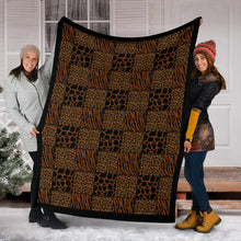 Load image into Gallery viewer, Animal Print Patchwork Pattern Fleece Throw Blanket
