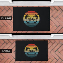 Load image into Gallery viewer, Aloha Palm Trees and Retro Sunset Doormat
