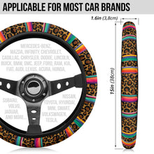 Load image into Gallery viewer, Leopard Print With Serape Pattern Steering Wheel Cover
