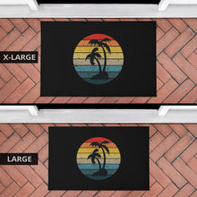 Load image into Gallery viewer, Palm Tree Retro Sunset Doormat With Two Trees
