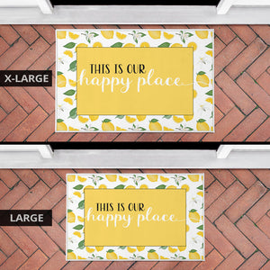 This Is Our Happy Place Lemon Pattern Welcome Mats