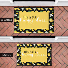 Load image into Gallery viewer, This Is Our Happy Place Lemon Pattern Welcome Mats
