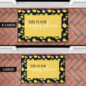 This Is Our Happy Place Lemon Pattern Welcome Mats