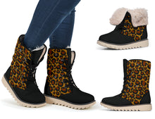 Load image into Gallery viewer, Leopard Print Snow Boots With Faux Fur Lining
