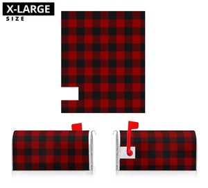 Red and Black Buffalo Plaid Magnetic Mailbox Cover