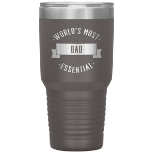 World's Most Essential Dad Powder Coated Tumbler Stainless Steel Insulated With Lid