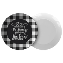 Load image into Gallery viewer, Bless The Food Before Us The Family Beside Us and The Love Between Us Buffalo Plaid Unbreakable Dinner Plate
