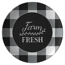 Load image into Gallery viewer, Farm Fresh Black and White Buffalo Check Farmhouse Style 10&quot; Unbreakable Dinner Plates Oven, Dishwasher and Microwave Safe
