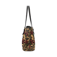 Load image into Gallery viewer, Skulls and Roses Old School Tattoo Style Vegan leather Tote Bag Shoulder Purse
