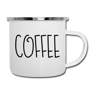 Coffee / Wine Enamel Camper Mug - white