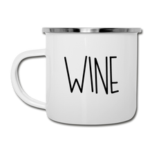 Load image into Gallery viewer, Coffee / Wine Enamel Camper Mug - white
