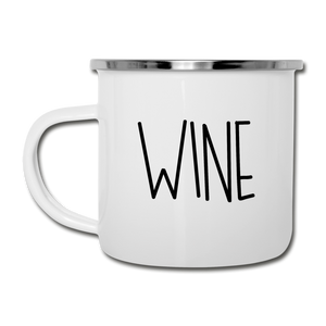 Coffee / Wine Enamel Camper Mug - white