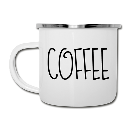 Coffee Camper Mug White Enamel Mug - white