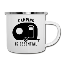 Load image into Gallery viewer, Camping Is Essential Enamel Coffee Mug - white
