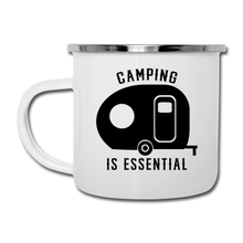 Load image into Gallery viewer, Camping Is Essential Enamel Coffee Mug - white
