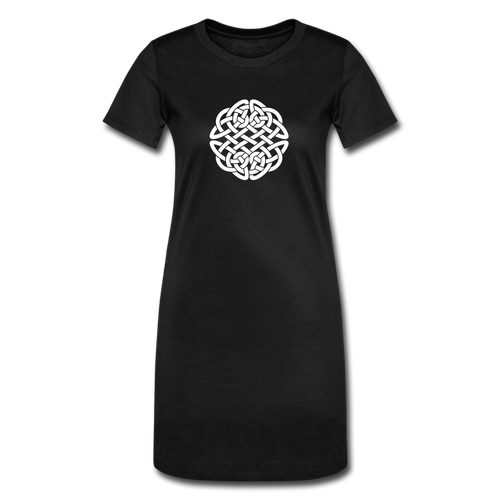 White Celtic Knot Women's T-Shirt Dress - black