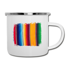 Load image into Gallery viewer, Colorful Serape Design on White Enamel Camping Mug - white
