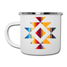 Load image into Gallery viewer, Tribal Serape Design on White Enamel Camping Mug - white
