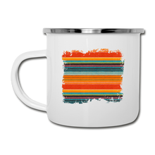 Load image into Gallery viewer, Orange Serape Design on White Enamel Camping Mug - white
